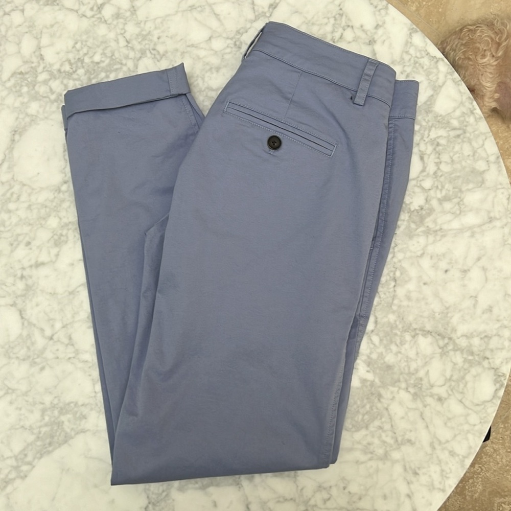 Vince Sky Blue Cotton Flat Front Pant.  0 - Picture 6 of 7